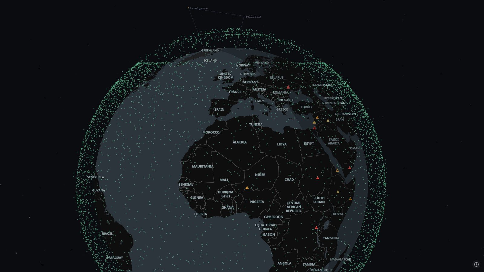 Starlink satellites, live