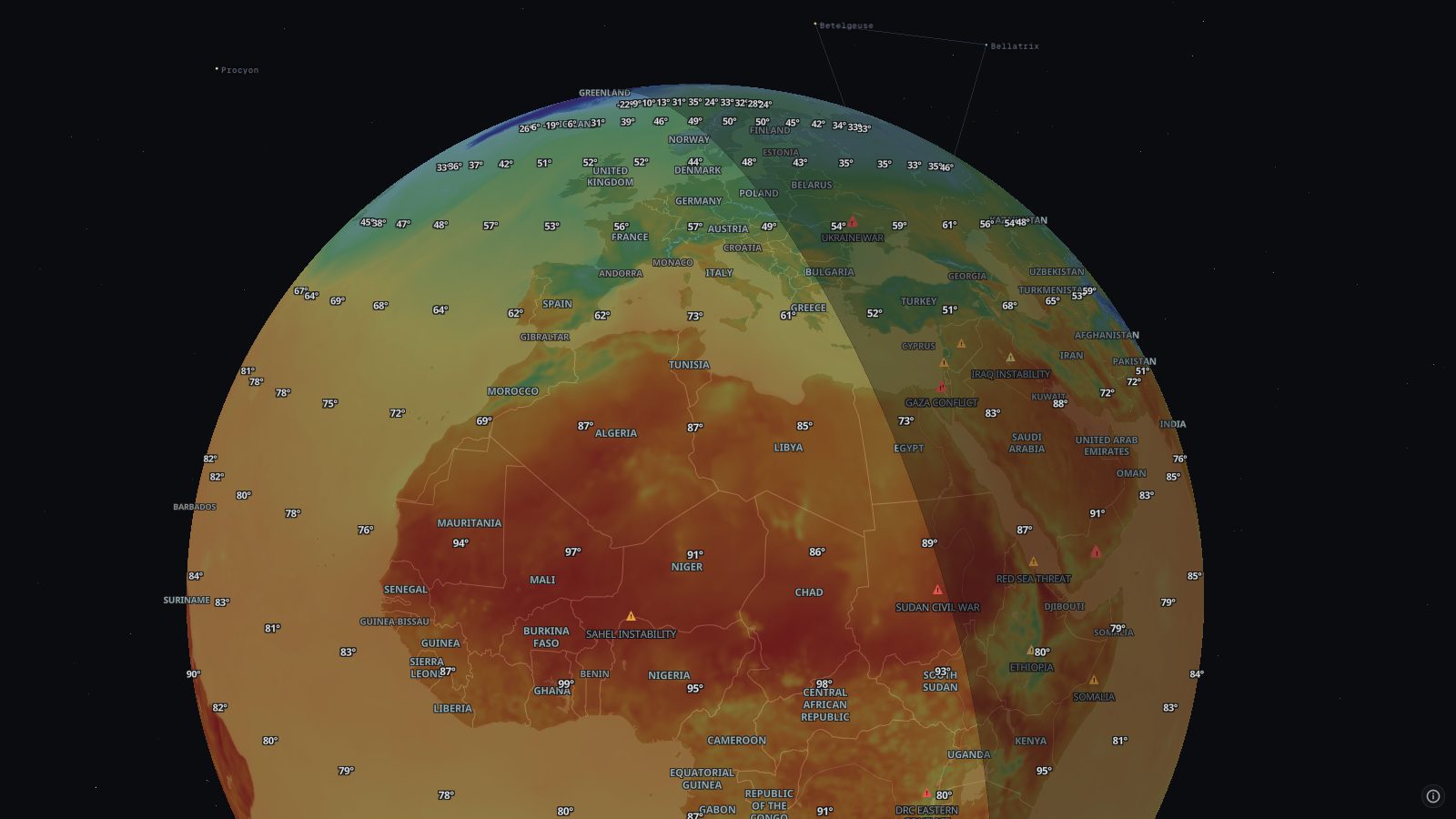 Temperature map